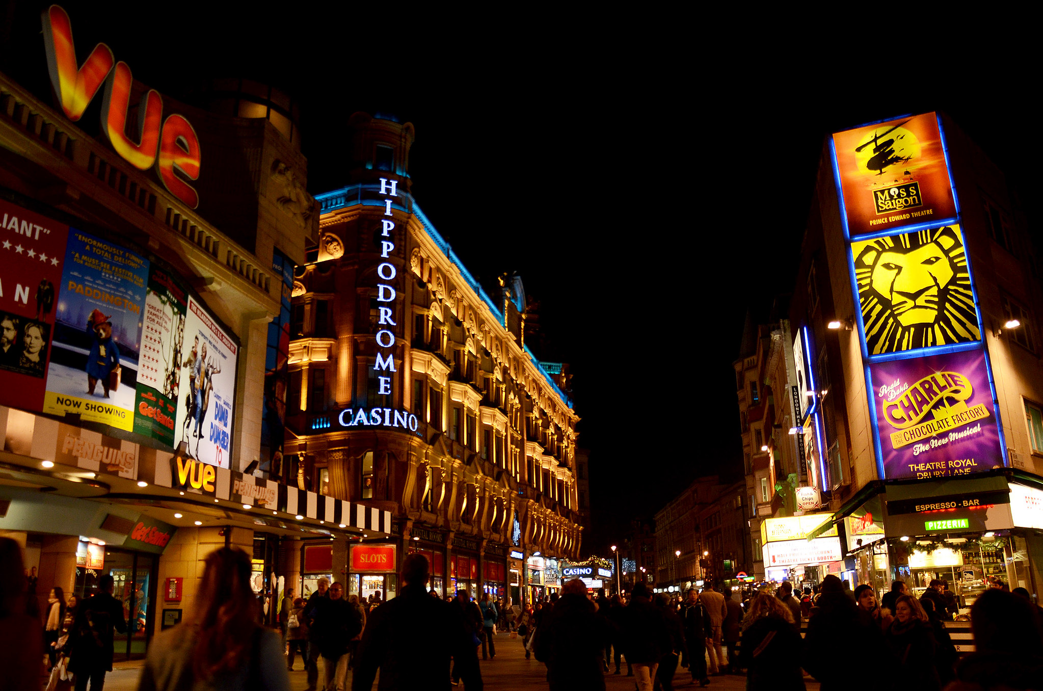 Leicester Square at night